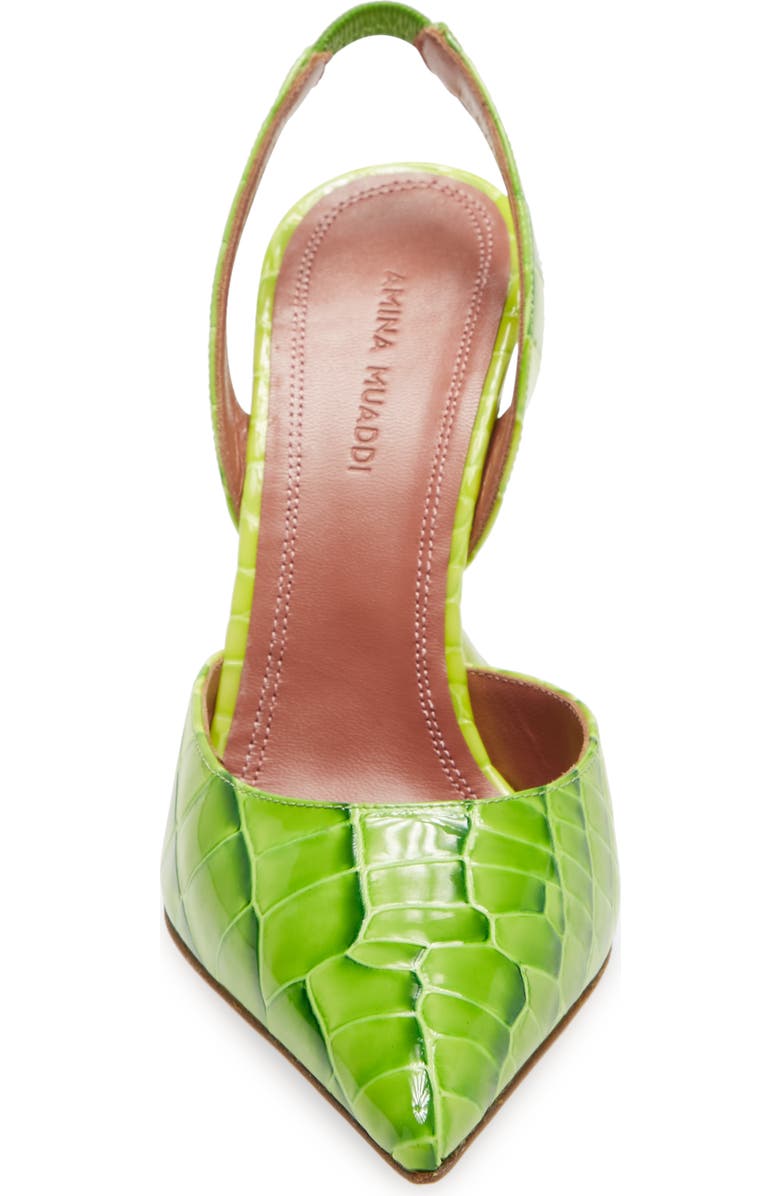 Amina Muaddi Holli Croc Embossed Slingback Pump, Alternate, color,
