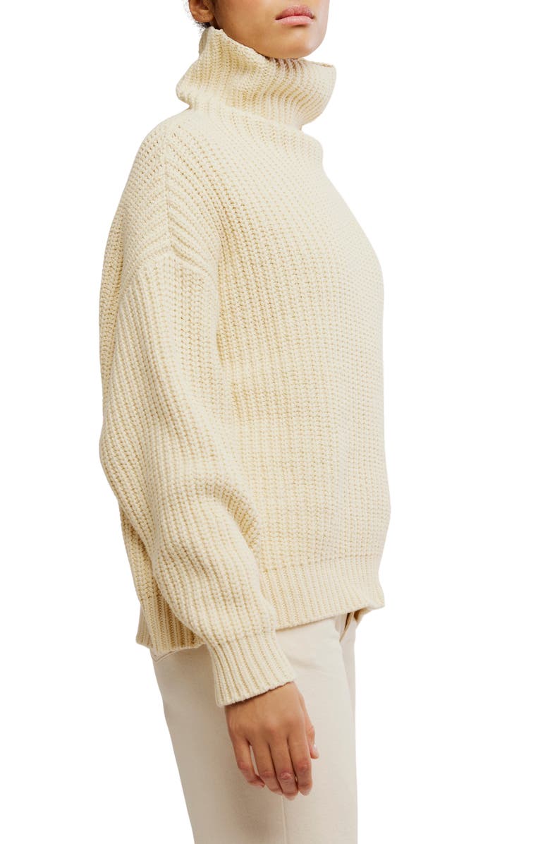 Free People Swim Too Deep Turtleneck Sweater, Alternate, color, Birch