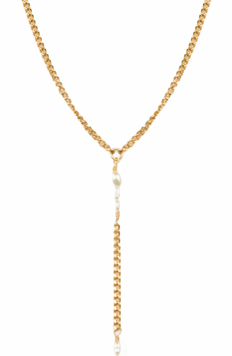 ABLE Pearl Lariat Necklace, Main, color, 