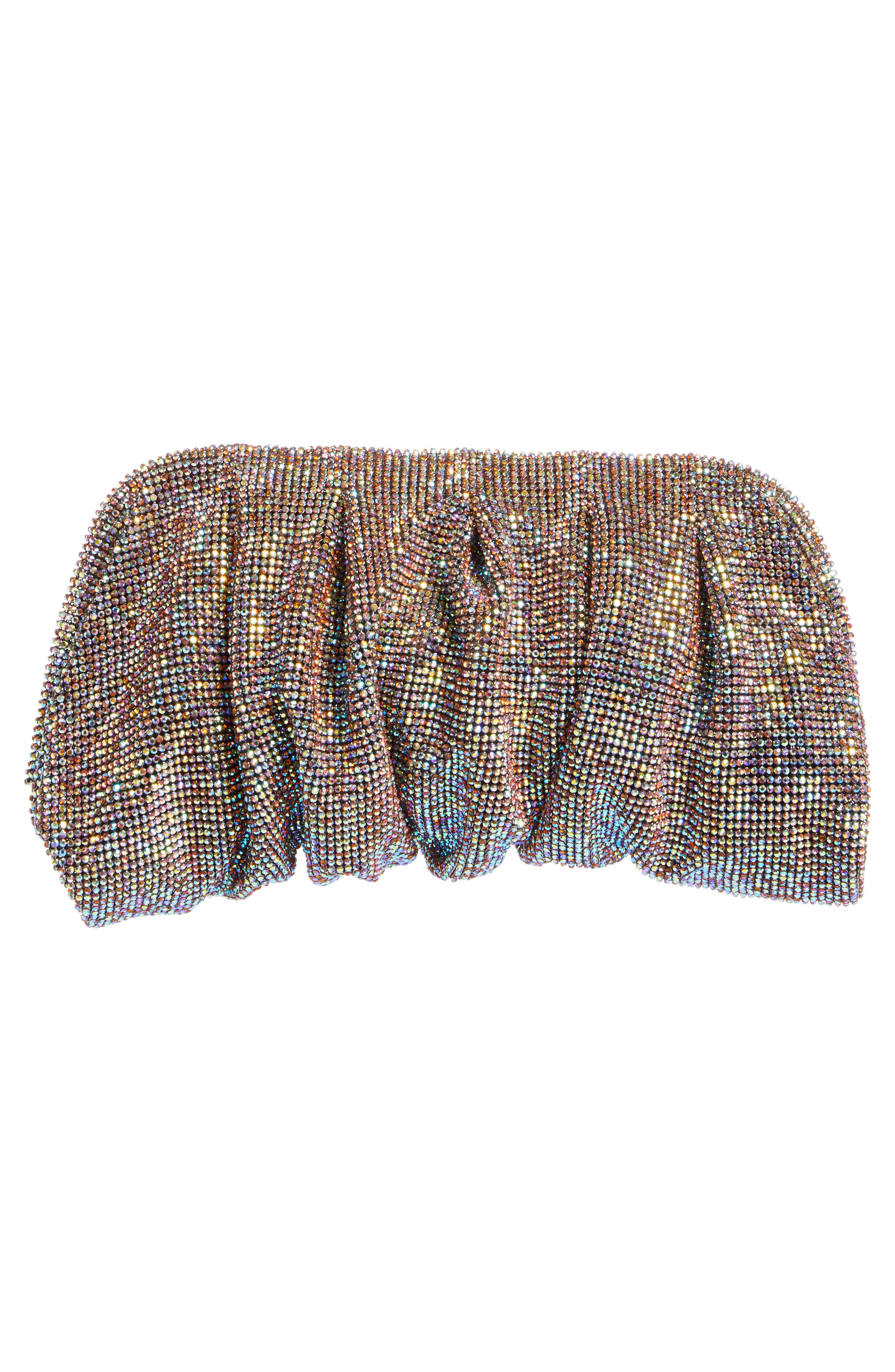 Benedetta Bruzziches La Grande Crystal Mesh Clutch, Alternate, color, 