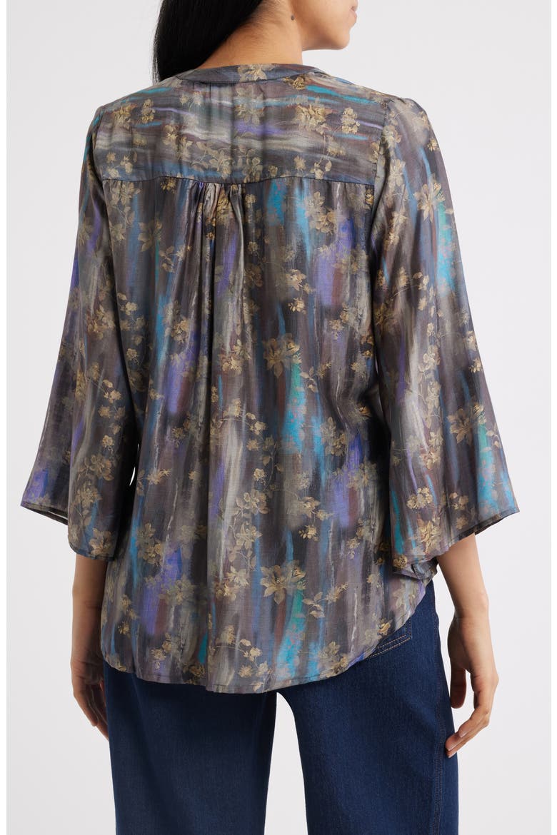 Tassel V-Neck Top, Alternate, color, BLUE MULTI