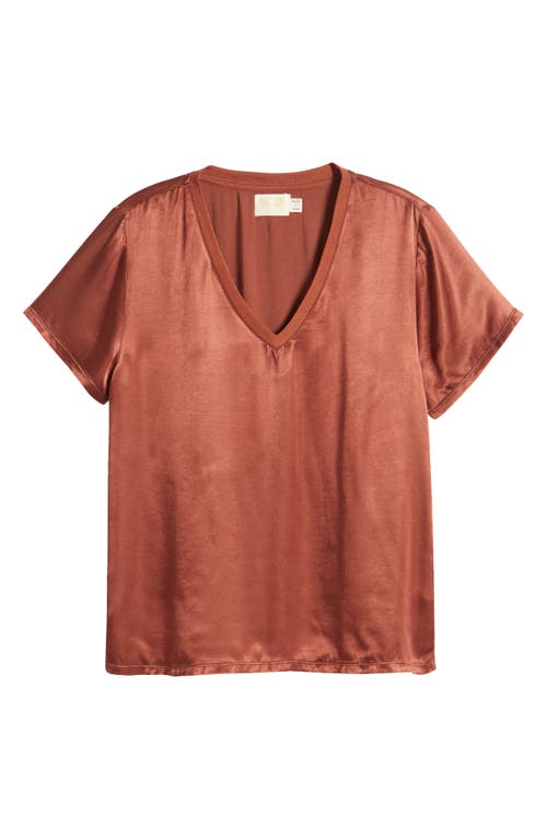 Nation Ltd June V-neck T-shirt In Cinnamon