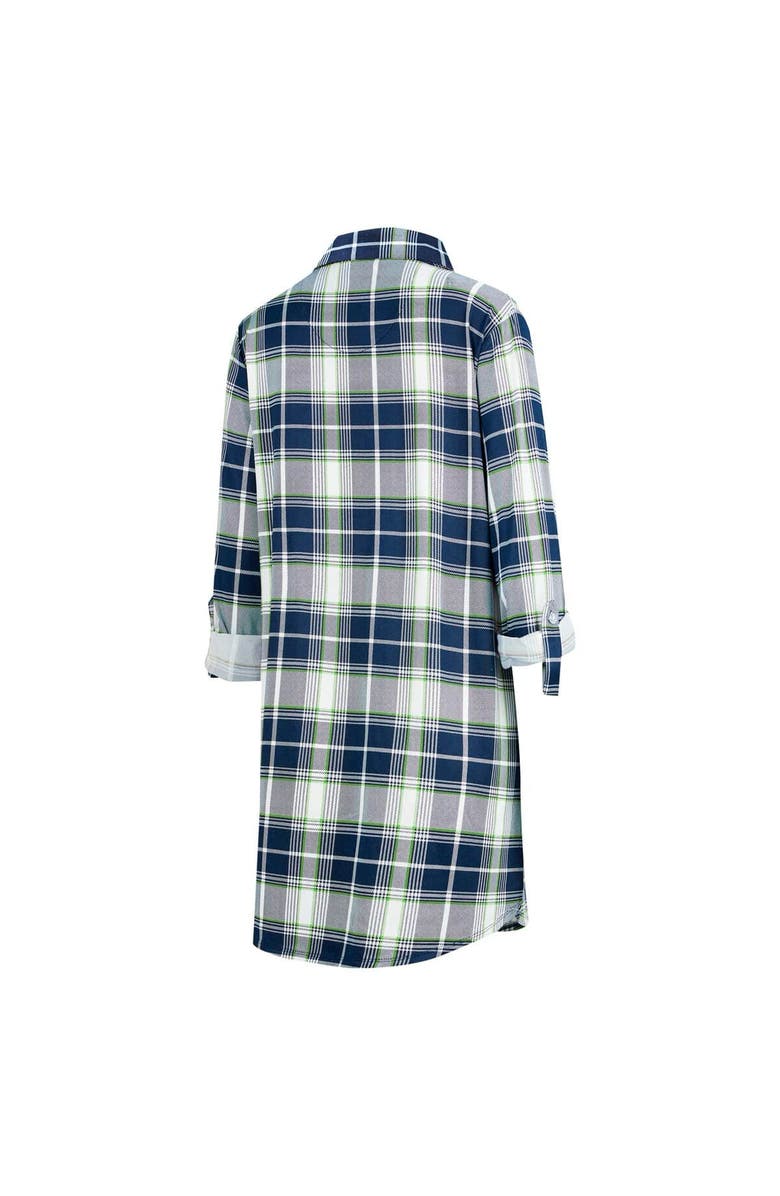 CONCEPTS SPORT Women's Concepts Sport College Navy Seattle Seahawks Ashford Plaid Knit Nightshirt, Alternate, color, College Navy