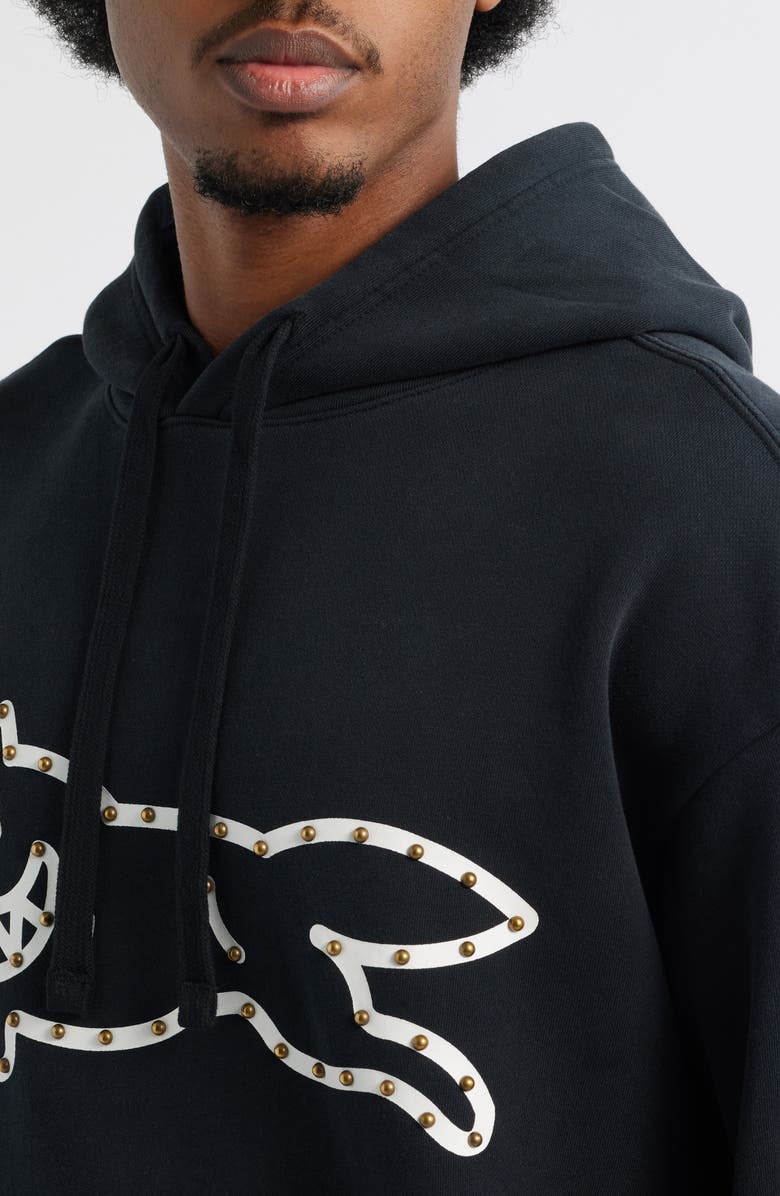 ICECREAM Park Stud Logo Cotton French Terry Hoodie, Alternate, color, Black