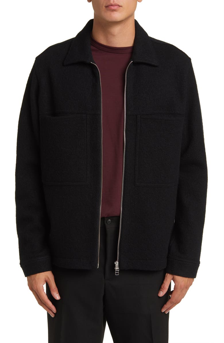 NN07 Isak Merino Wool Zip Overshirt, Main, color, 