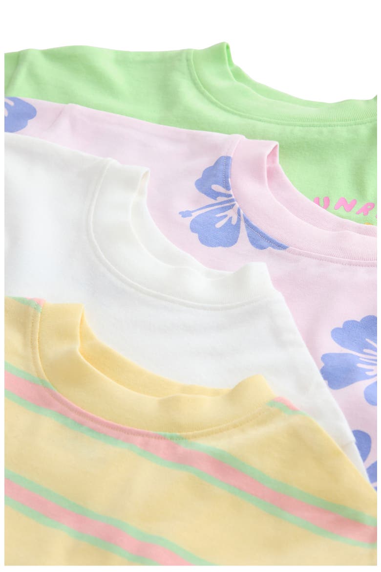 Kids' 4-Pack Assorted Cotton T-Shirts, Alternate, color, PINK