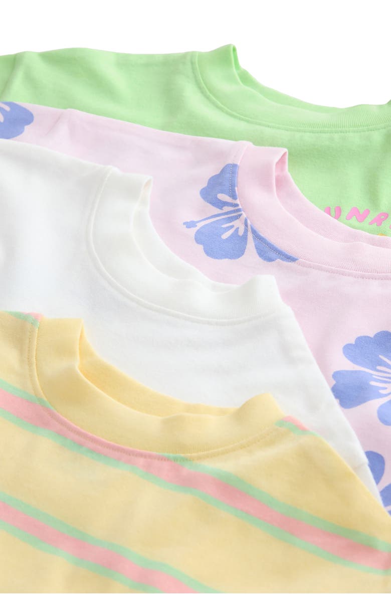 NEXT Kids' 4-Pack Assorted Cotton T-Shirts, Alternate, color, Pink