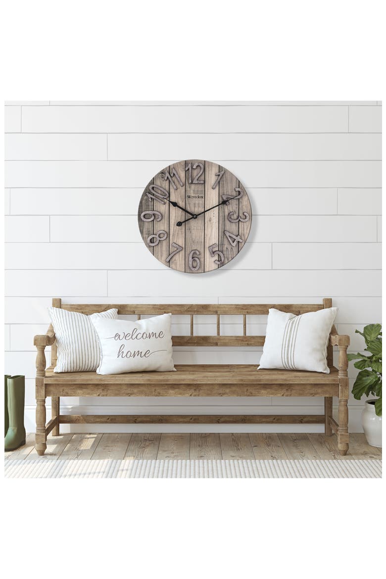 Barn Farmhouse Clock, Alternate, color, BROWN