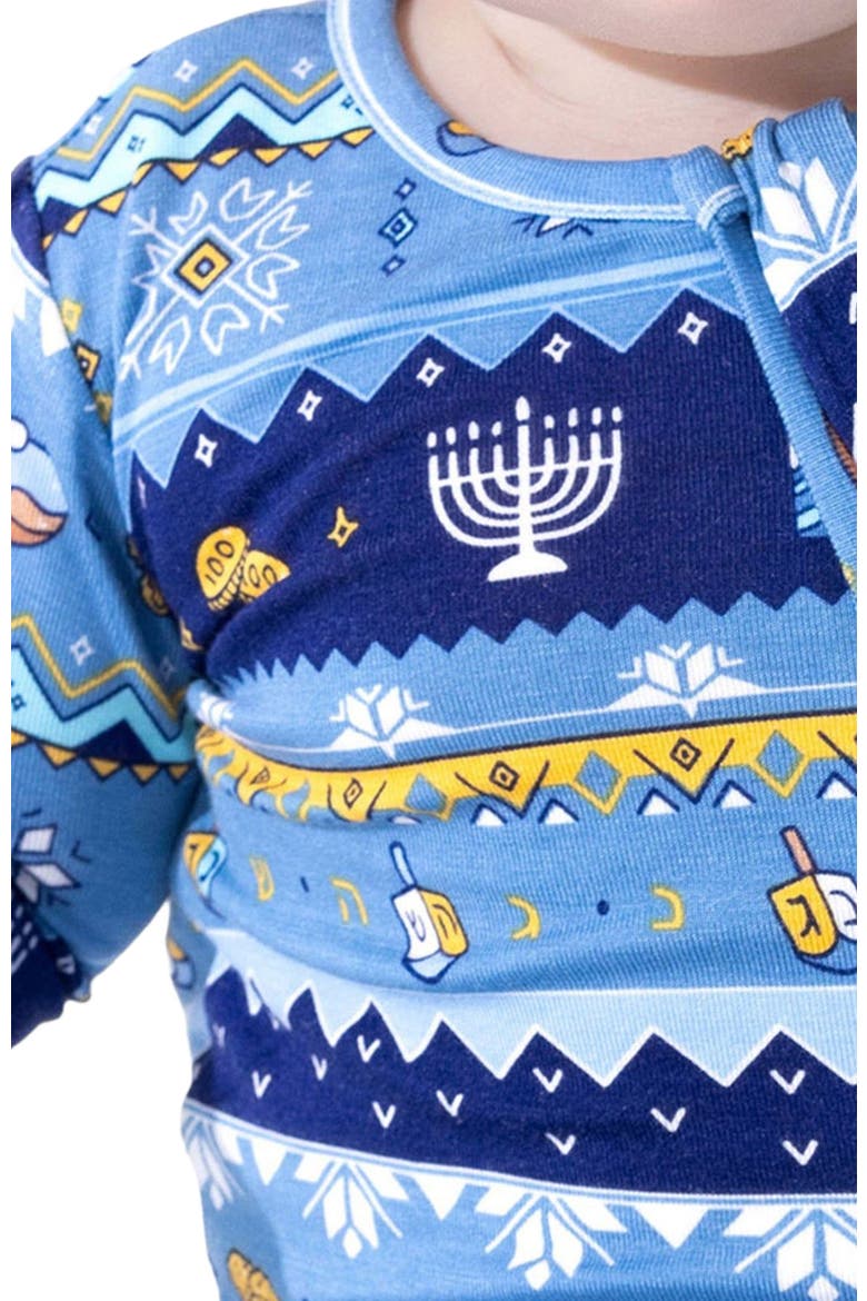 Baby Hanukkah Fair Isle Convertible Footie, Alternate, color, Hanukkah Fair Isle
