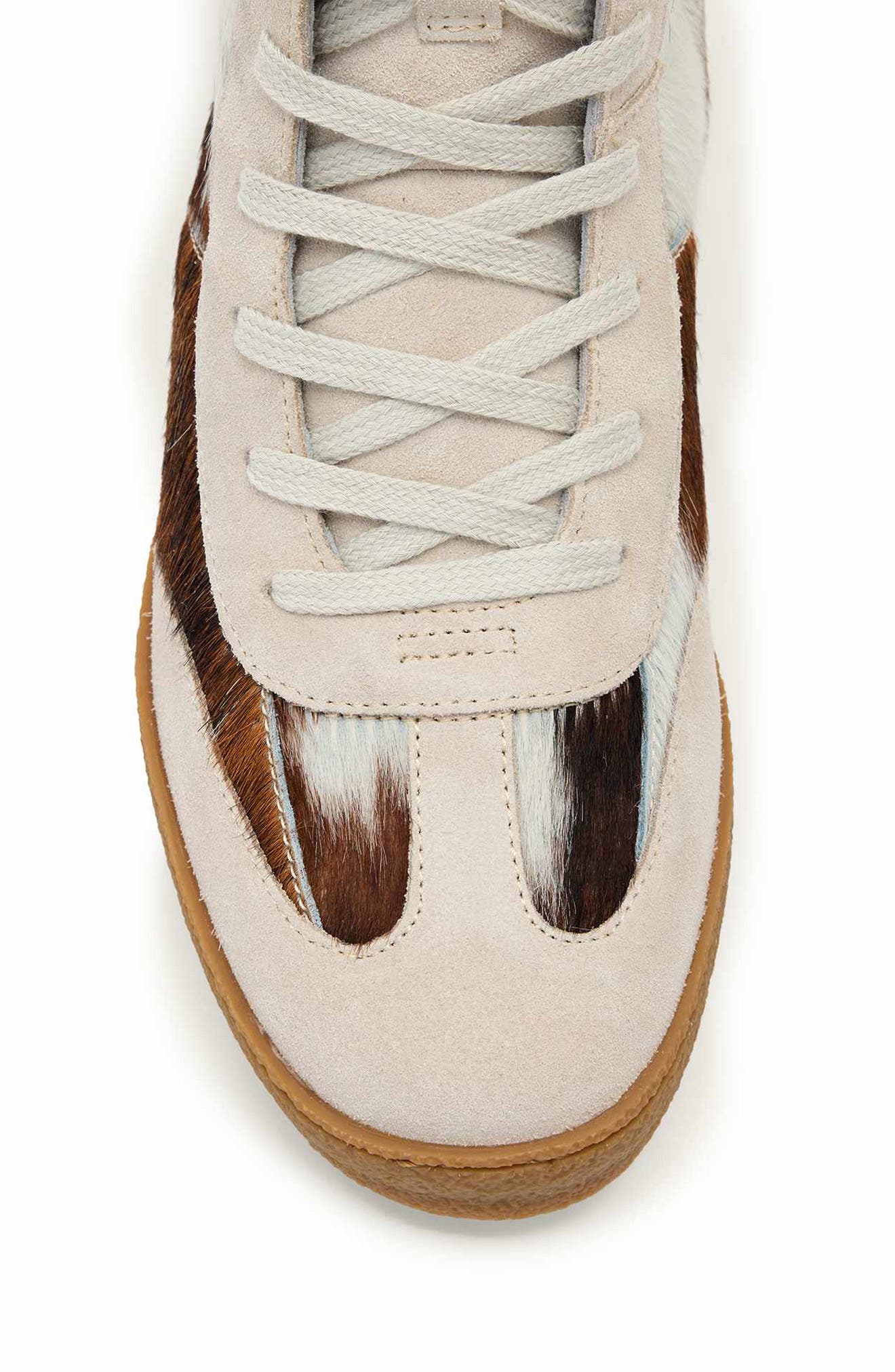 AllSaints Louise Genuine Claf Hair High Top Sneaker, Alternate, color, Cow Print
