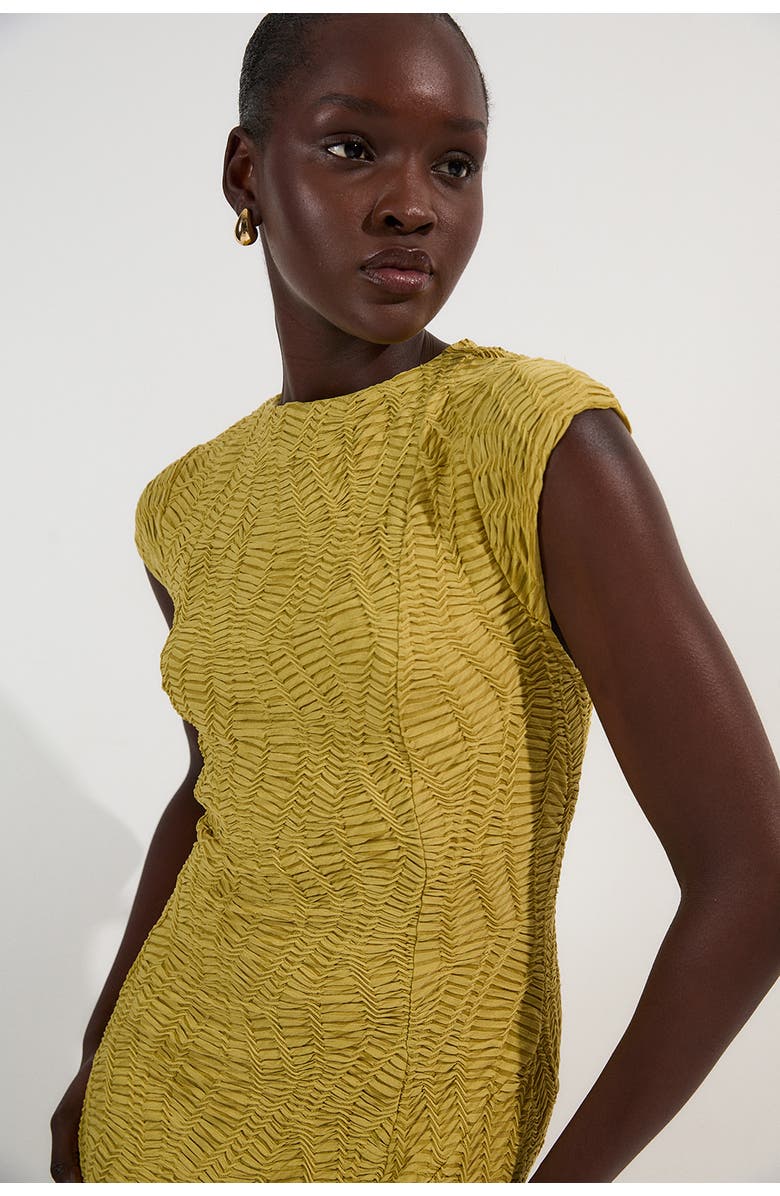 Karen Millen Sleeve Trim Detail Jersey Maxi Dress, Alternate, color, Chartreuse