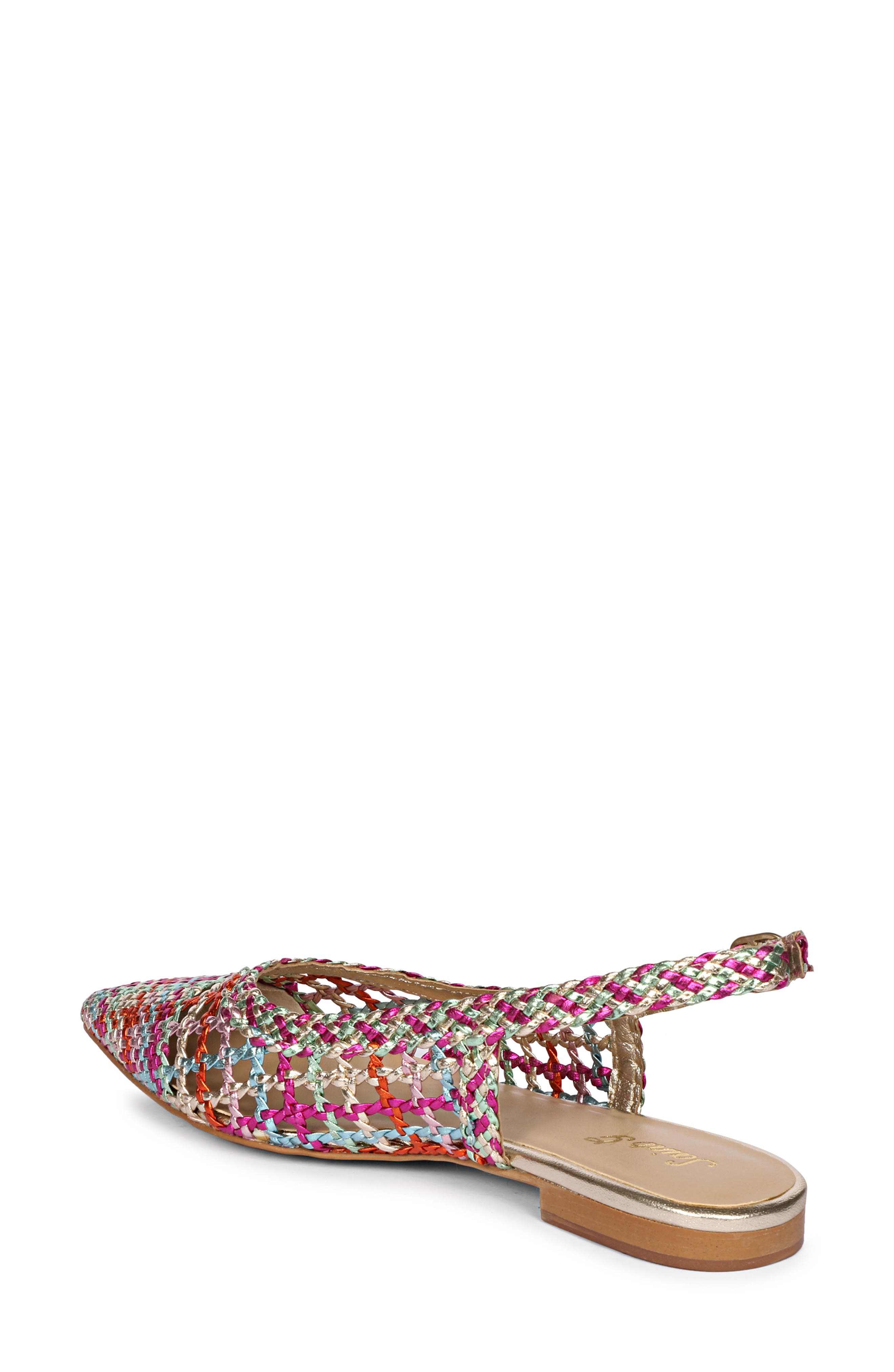 SAINT G Chayya Metallic Woven Slingback Flat, Alternate, color, Rainbow