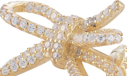 Sphera Milano Cubic Zirconia Double Bow Stud Earrings In Gold