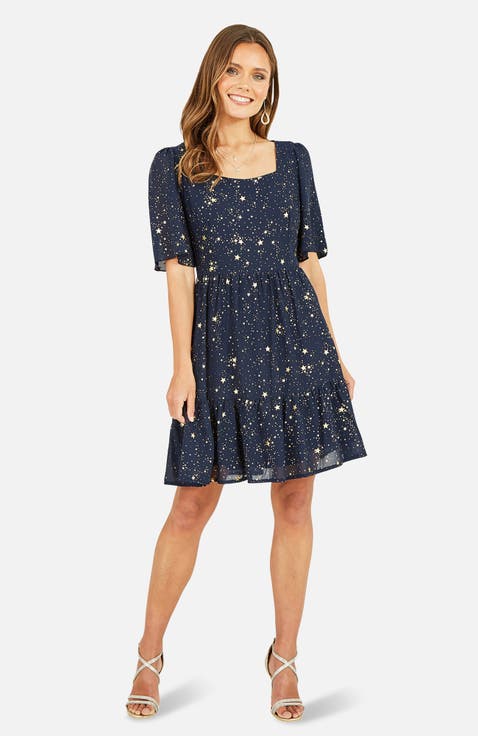 Star Print Skater Dress