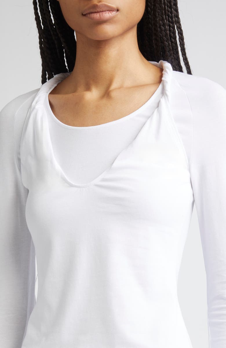 Paloma Wool Camille Layered Stretch Cotton Top, Alternate, color, White