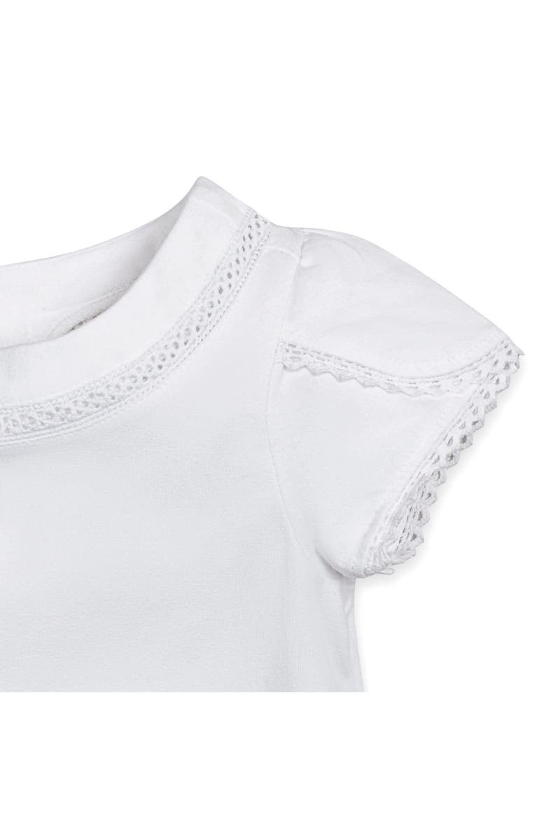Hope & Henry Baby Girls' Organic Knit Top with Tulip Sleeves, Infant, Alternate, color, White Petal Sleeve