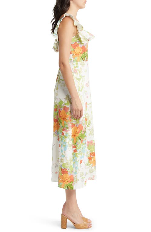 & OTHER STORIES & OTHER STORIES FLORAL RUFFLE LINEN DRESS