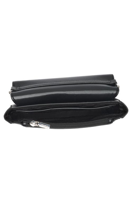Tahari Essex St. Boxy Sling Crossbody Bag With Pouch In Black Embossed