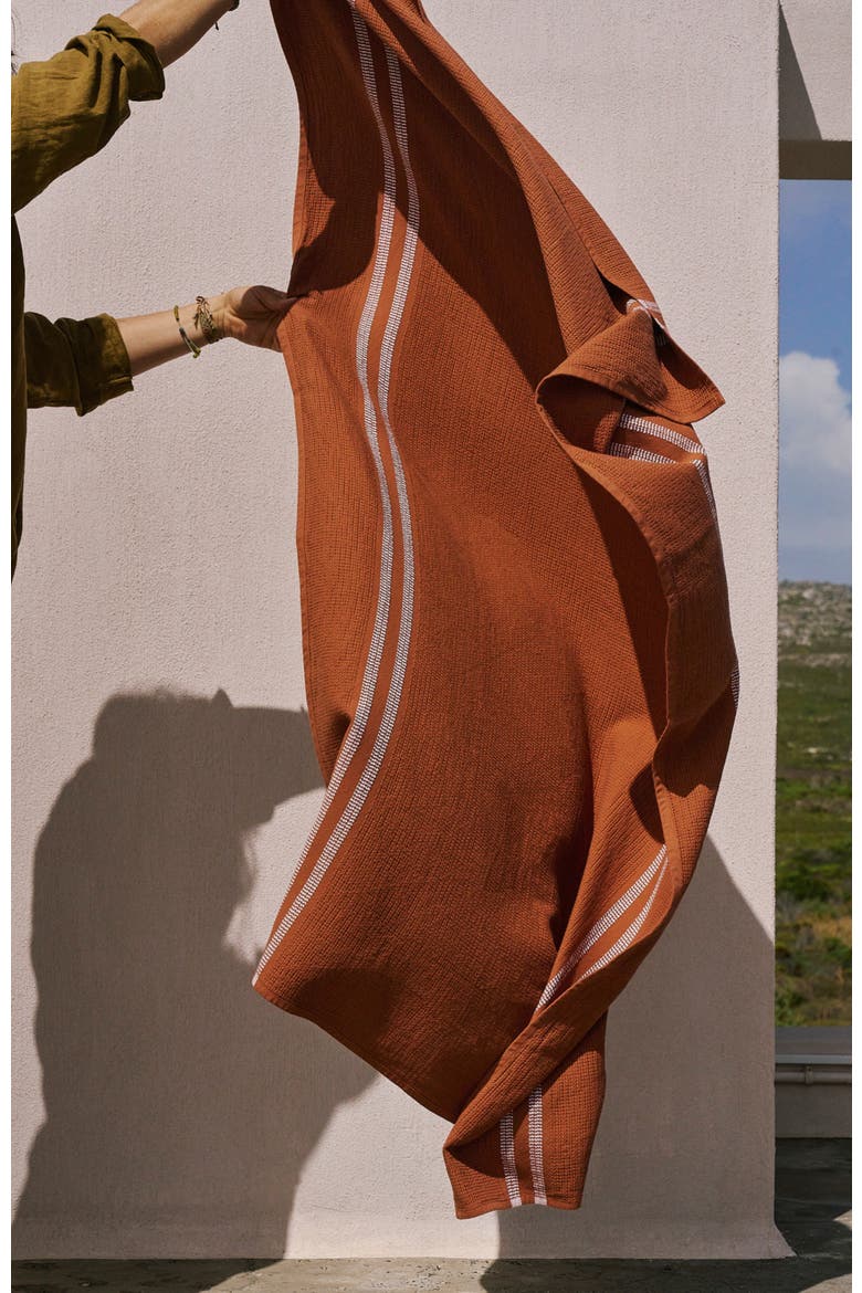 Organic Block Rib Bath Towel, Alternate, color, Russet