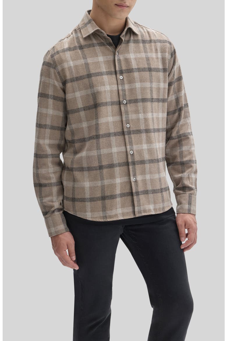 Liam Plaid Button Down Shirt, Alternate, color, SEQUOIA