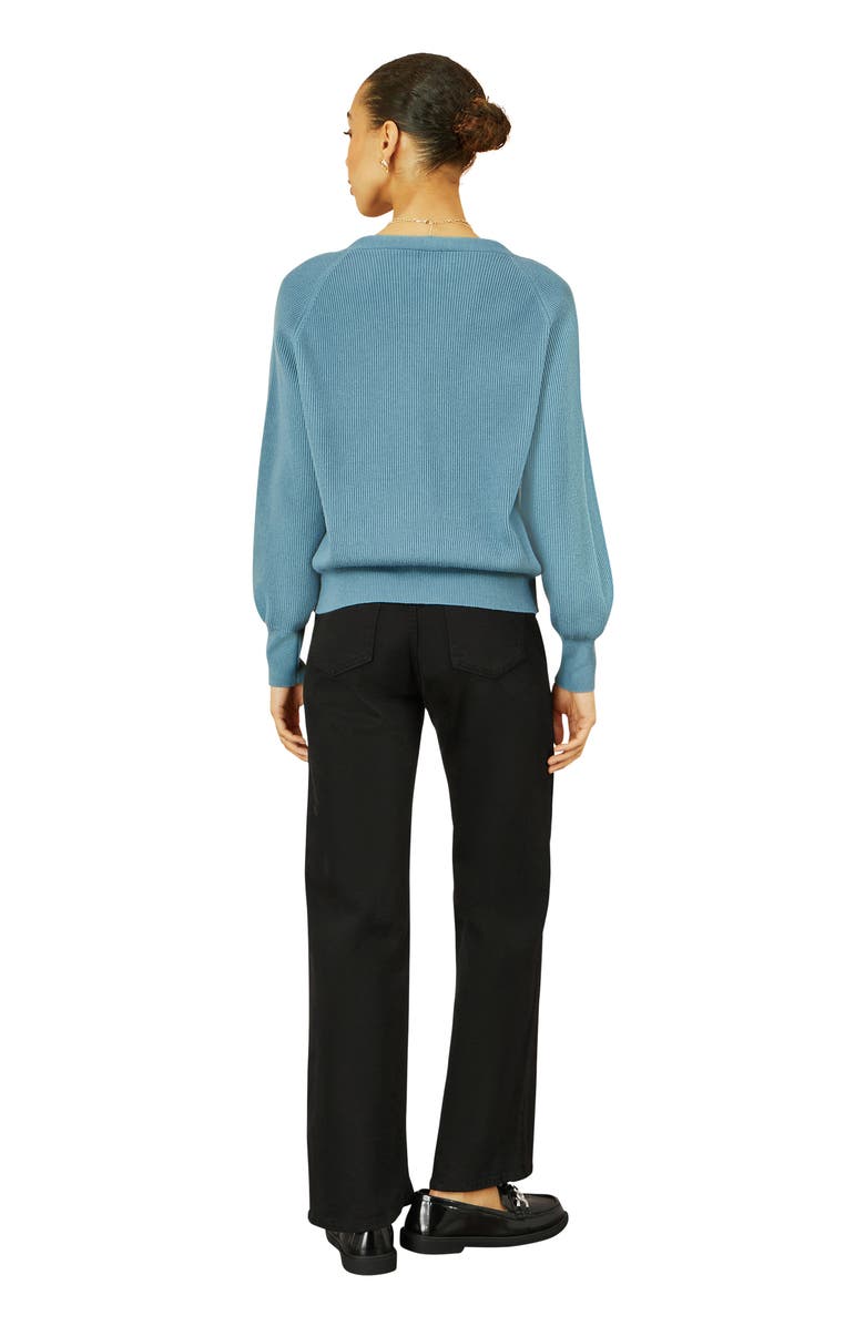 Yumi Knitted Stitch Detail Cardigan, Alternate, color, Blue