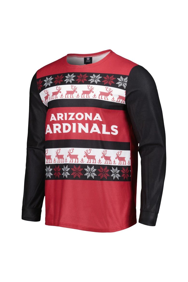 Men's FOCO Cardinal Arizona Cardinals Team Logo Ugly Pajama Set, Alternate, color, Cardinal