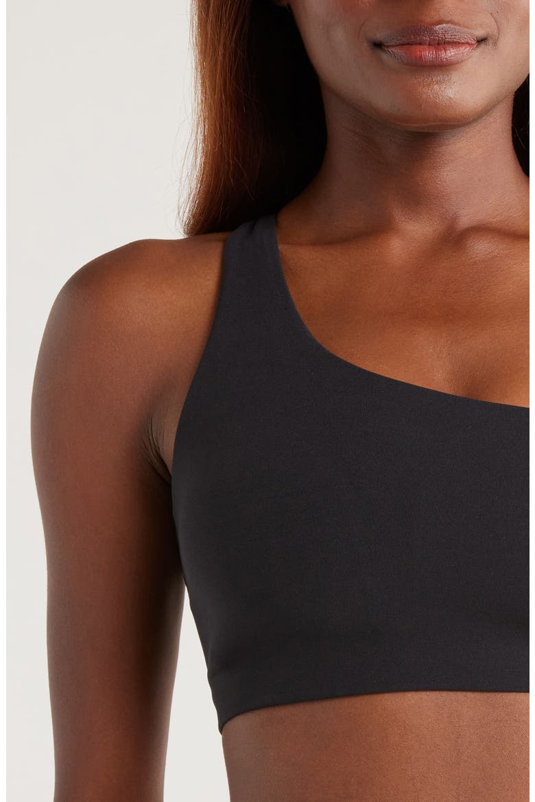 Zenvy Asymmetrical Light-Support Padded Sports Bra, Alternate, color, 010 BLACK/PCG3C