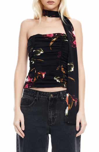 LIONESS Island Ruched Strapless Top & Scarf Set