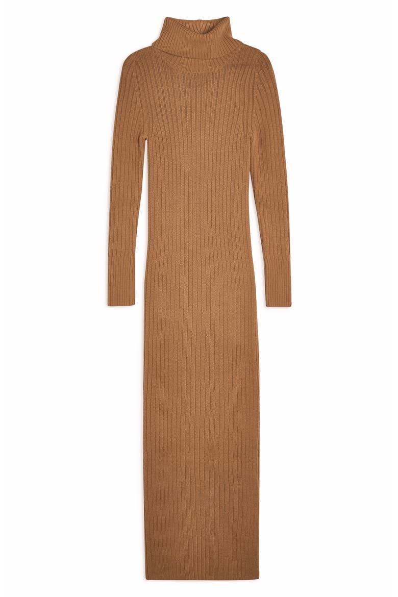 Turtleneck Long Sleeve Sweater Dress, Alternate, color, CAMEL