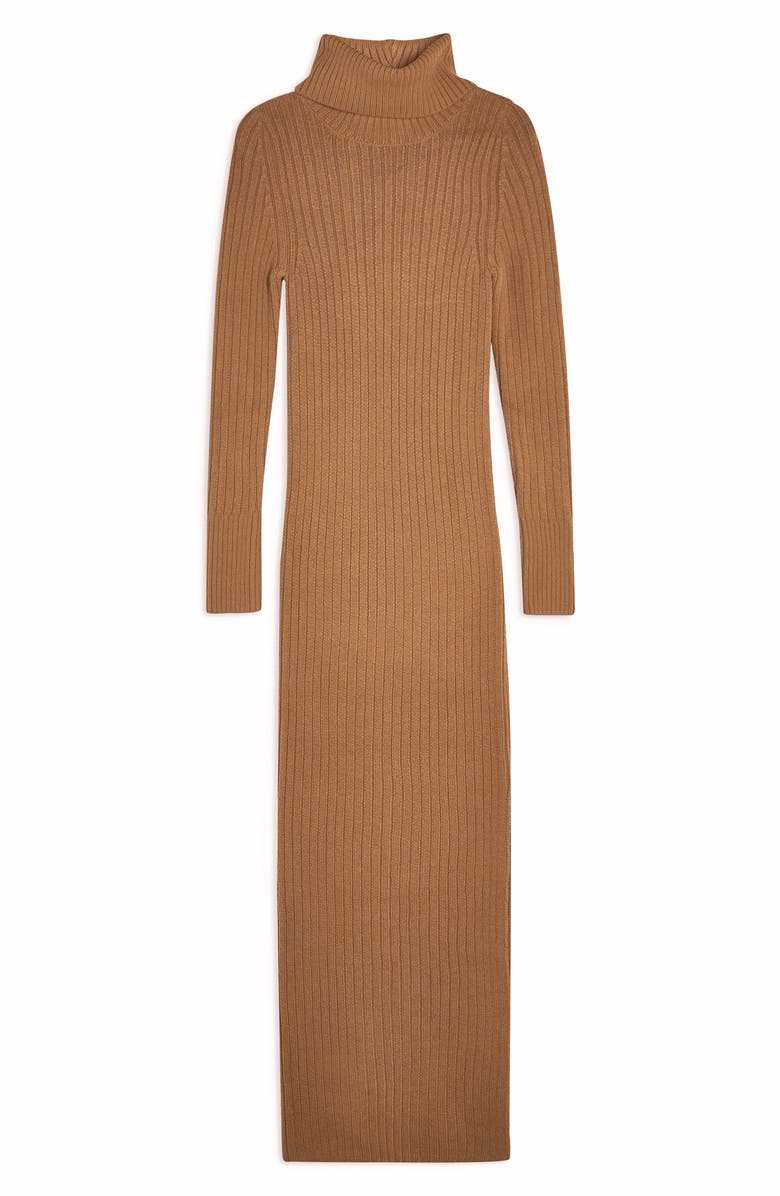 Topshop Turtleneck Long Sleeve Sweater Dress, Alternate, color, 