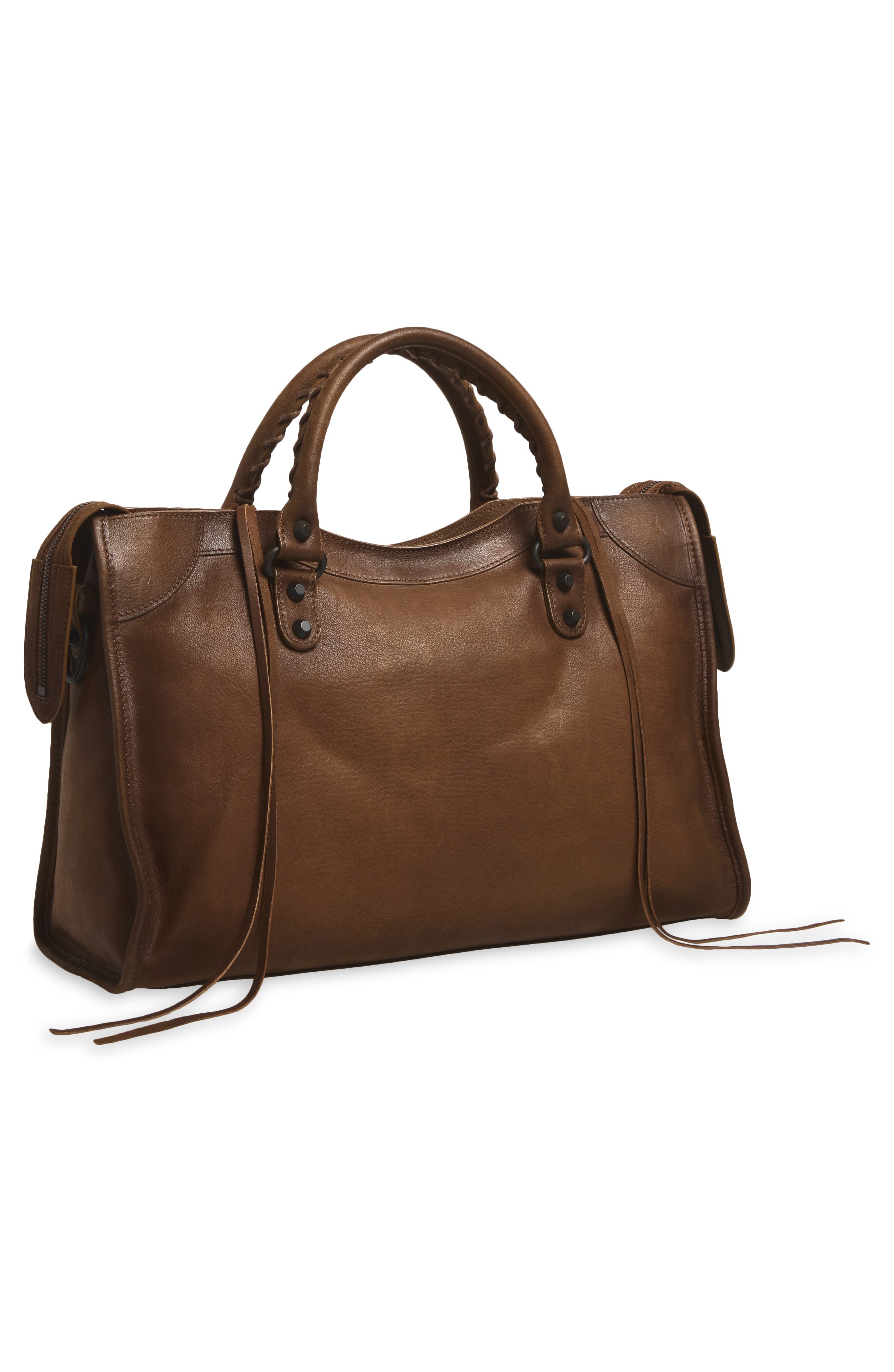 Medium Le City Leather Bag, Alternate, color, 2247 CARAMEL