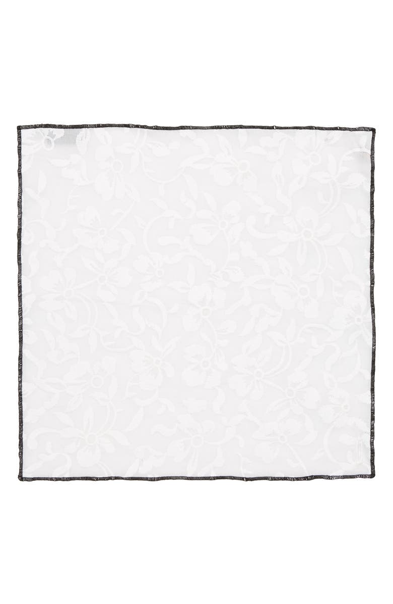CLIFTON WILSON I Do Floral Embroidered Woven Pocket Square, Alternate, color, 