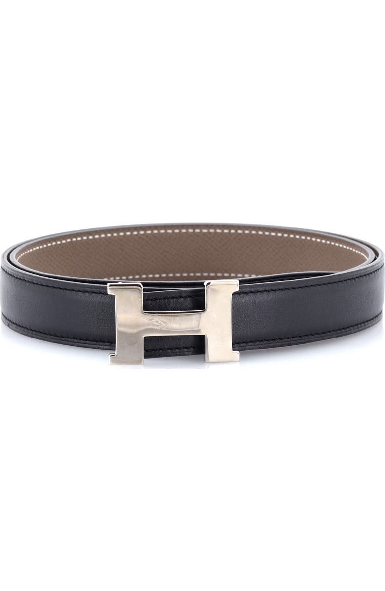 Pre-Owned Hermes Constance Reversible Belt Leather Thin, Main, color, Gray