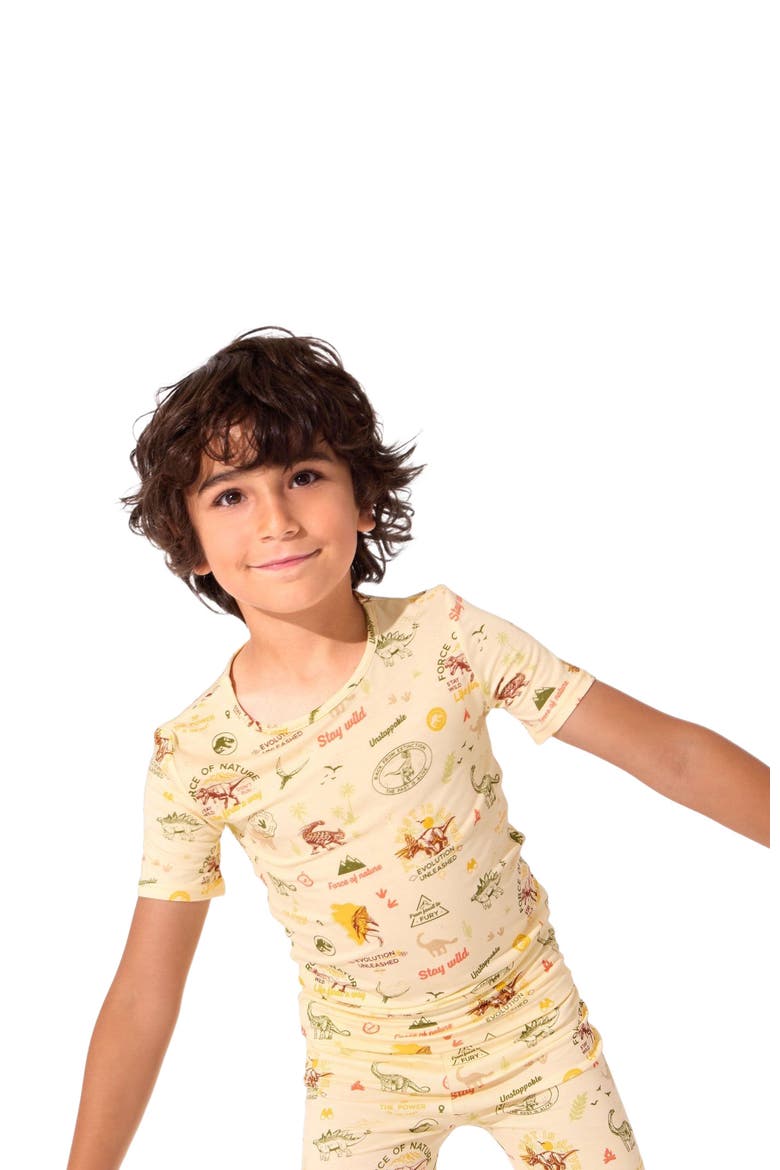Jurassic Park Origins Kids 2-Piece Short Sleeve & Shorts Pajama Set, Alternate, color, Jurassic Park: Origins