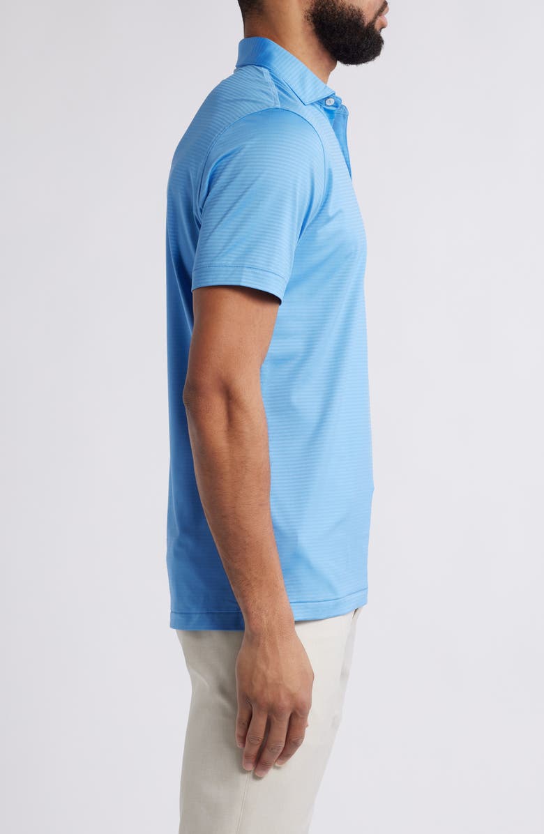 Peter Millar Empire Stripe Performance Jersey Polo, Alternate, color, Fountain Blue