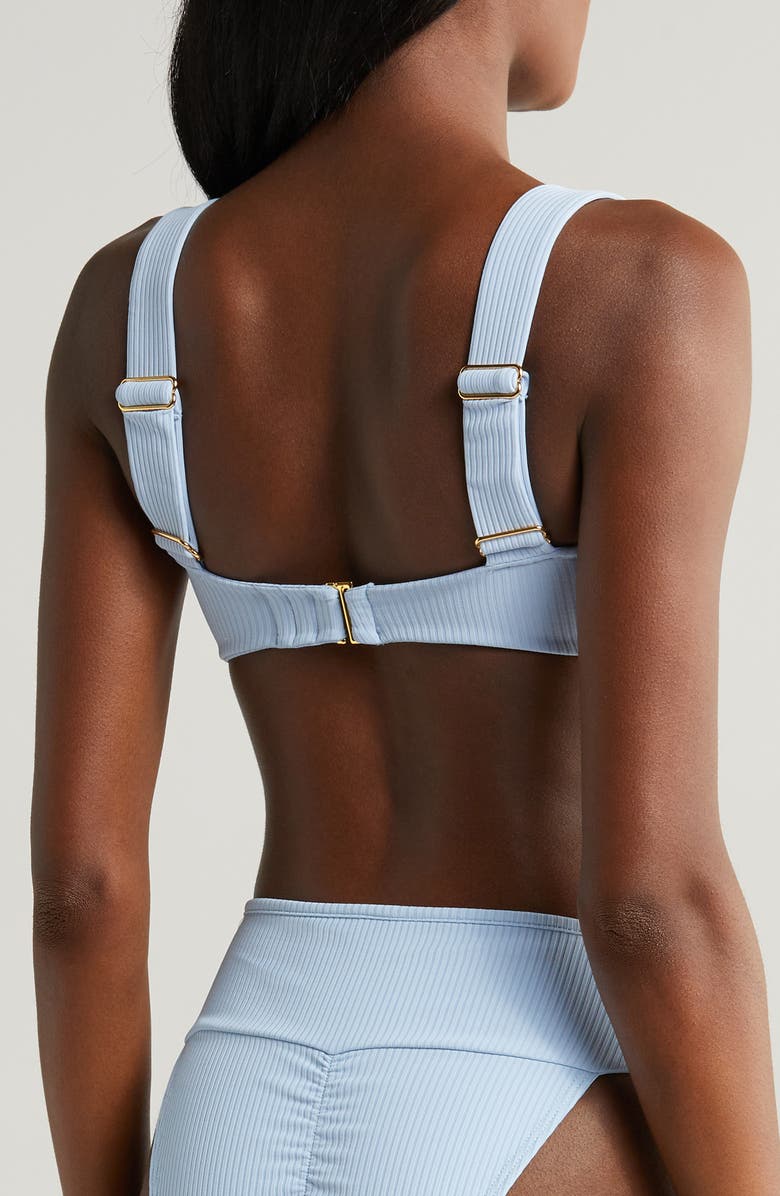 MONTCE Hayden Knotted Rib Bikini Top, Alternate, color, Peri Rib