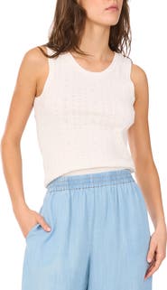 1.STATE Pointelle Stitch Cotton Sweater Tank