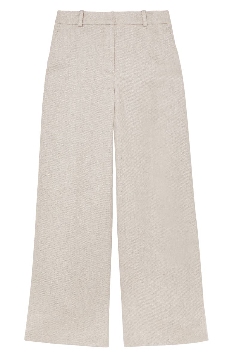 Reiss Nolah Wide Leg Linen Blend Pants, Alternate, color, Neutral
