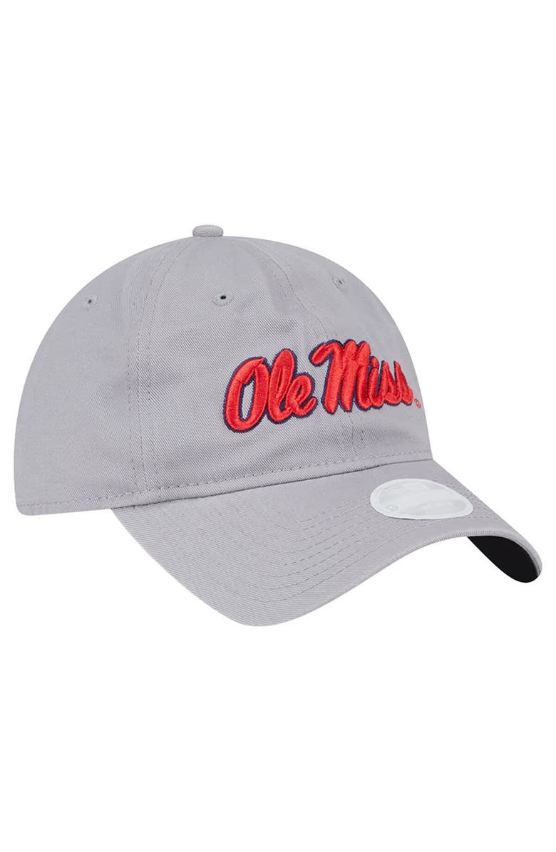 New Era Women's New Era Gray Ole Miss Rebels Logo 9TWENTY Adjustable Hat, Alternate, color, 