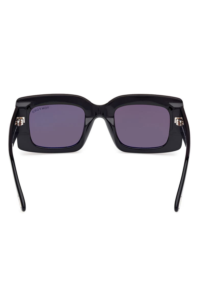 TOM FORD Brigitta 50mm Rectangular Sunglasses, Alternate, color, Black/ Eco / Smoke Lenses