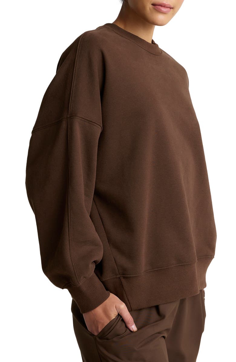 Beyond Yoga Solstice Oversize Cotton Blend Sweatshirt, Alternate, color, Espresso