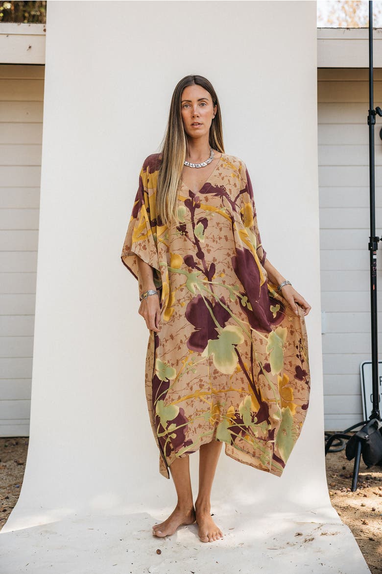 Long Caftan Magnolia, Alternate, color, Yellow & Green