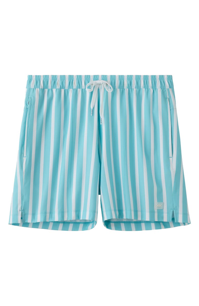 Rhone R and R Wide Stripe Swim Trunks, Alternate, color, Belize Blue Wide Stripe