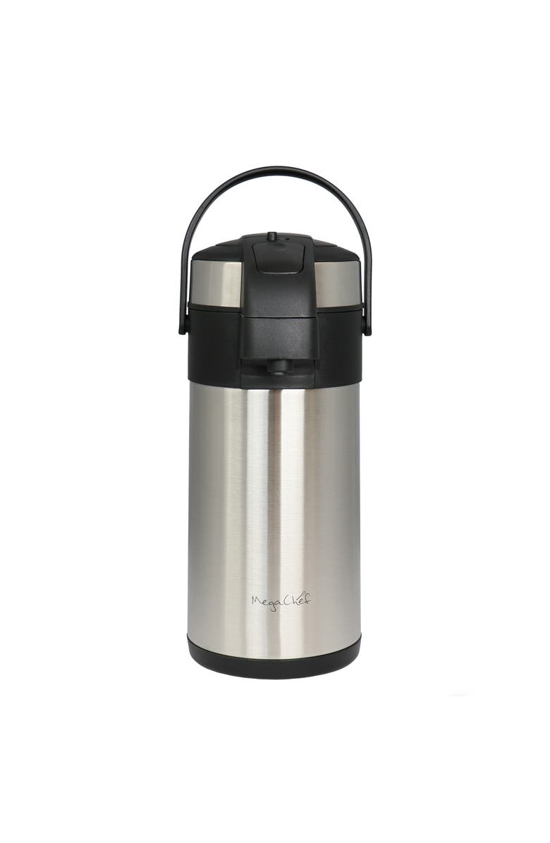 Megachef 3.17 Quart Stainless Steel Vacuum Body Pump Cap Air Pot, Alternate, color, Silver