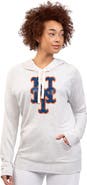 G-III 4HER BY CARL BANKS Women's G-III 4Her by Carl Banks Oatmeal New York Mets Pregame Pullover Hoodie