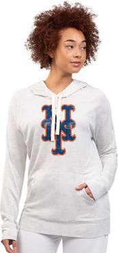 G-III 4HER BY CARL BANKS Women's G-III 4Her by Carl Banks Oatmeal New York Mets Pregame Pullover Hoodie
