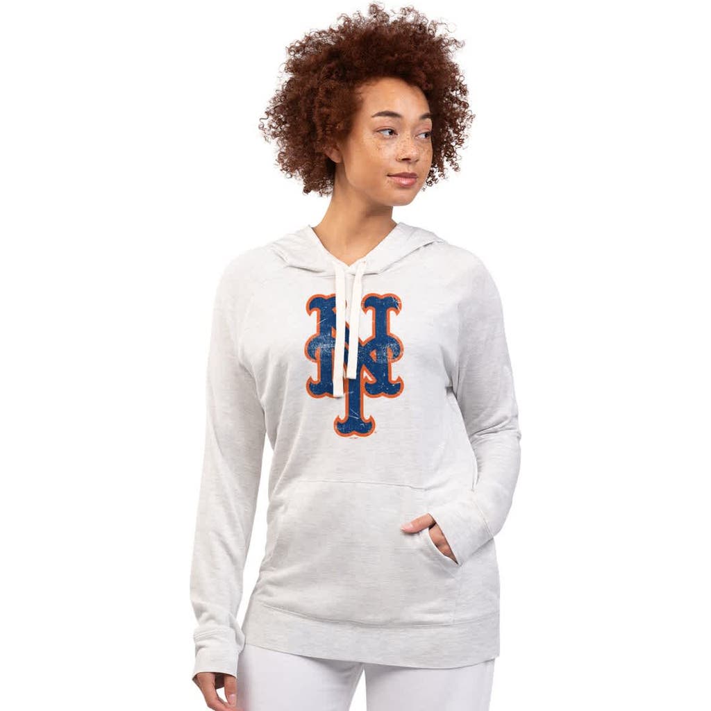 G-iii 4her By Carl Banks Oatmeal New York Mets Pregame Pullover Hoodie In White
