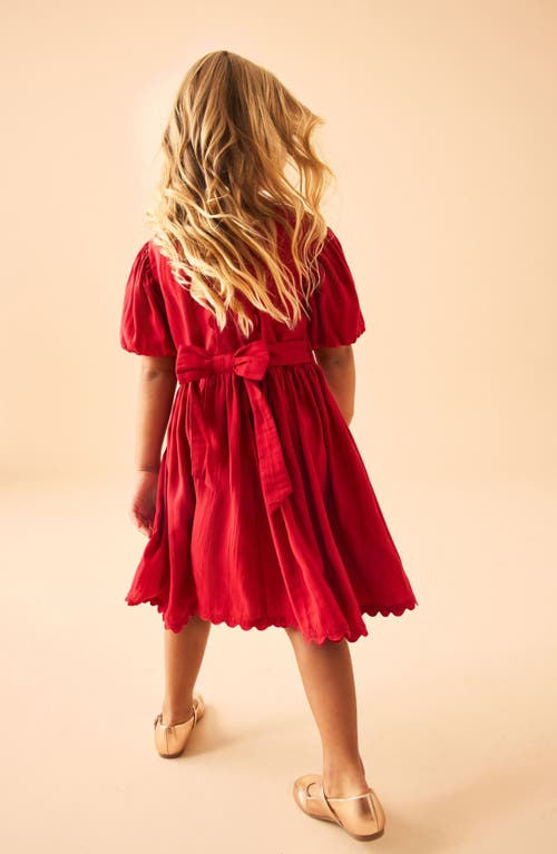 LAURA ASHLEY LAURA ASHLEY KIDS' BOW ACCENT SATIN PARTY DRESS