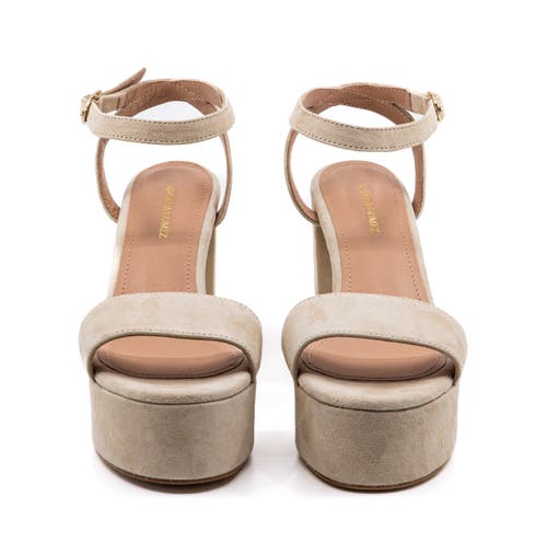 Andrea Gomez Becka Suede Platform Sandals In Blue