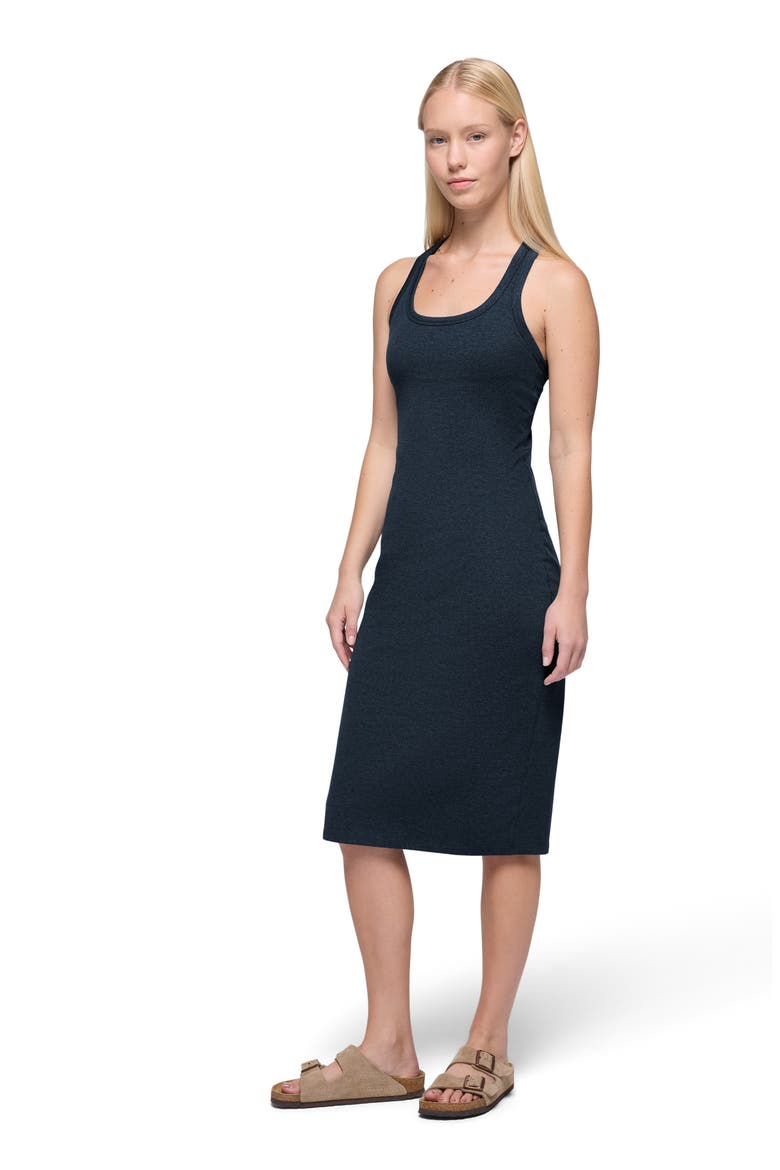 Hevana Racerback Performance Midi Dress, Alternate, color, STORMY NIGHT HEATHER